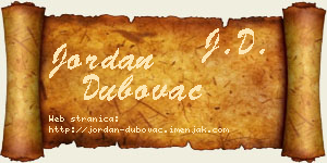 Jordan Dubovac vizit kartica